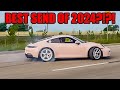 Wild pink porsche does insane drift leaving car meet the best full sends of the year