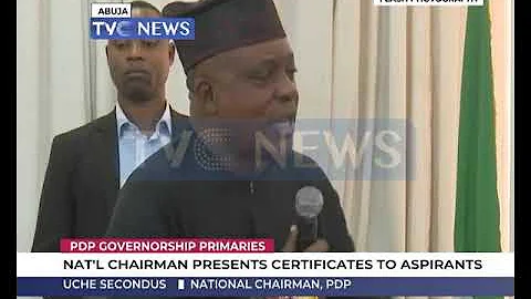 Gov Primaries: PDP National chairman presents certificates to aspirants