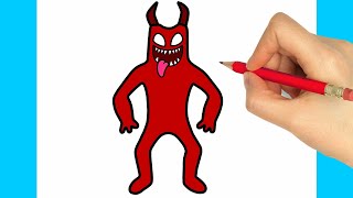 How To Draw Evil Banban - Garten of Banban | Easy Step By Step Drawing Tutorial