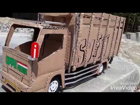 Review miniatur  truk  oppa muda dari  kardus  YouTube