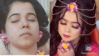 holud bridal Makeup and hairstyle tutorial | Nadia's Makeover