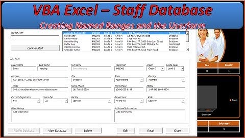 Staff Database - VBA Staff Registration Userform