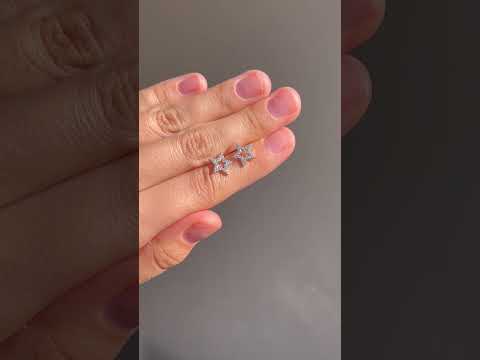 Сережки-цвяшки зірки медична сталь родій (x120), видео 1