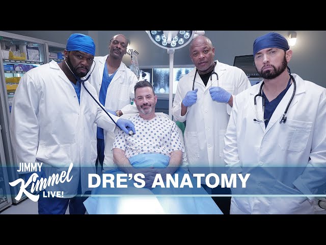 Dre’s Anatomy Starring Dr. Dre, Snoop Dogg, 50 Cent, Jimmy Kimmel u0026 Eminem class=