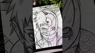 Obito Uchiha Mask Drawing Outline🔥Naruto Anime Drawing #shorts #obito #drawing #art #anime #naruto