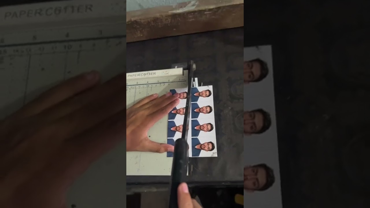 Cutting passport size photo