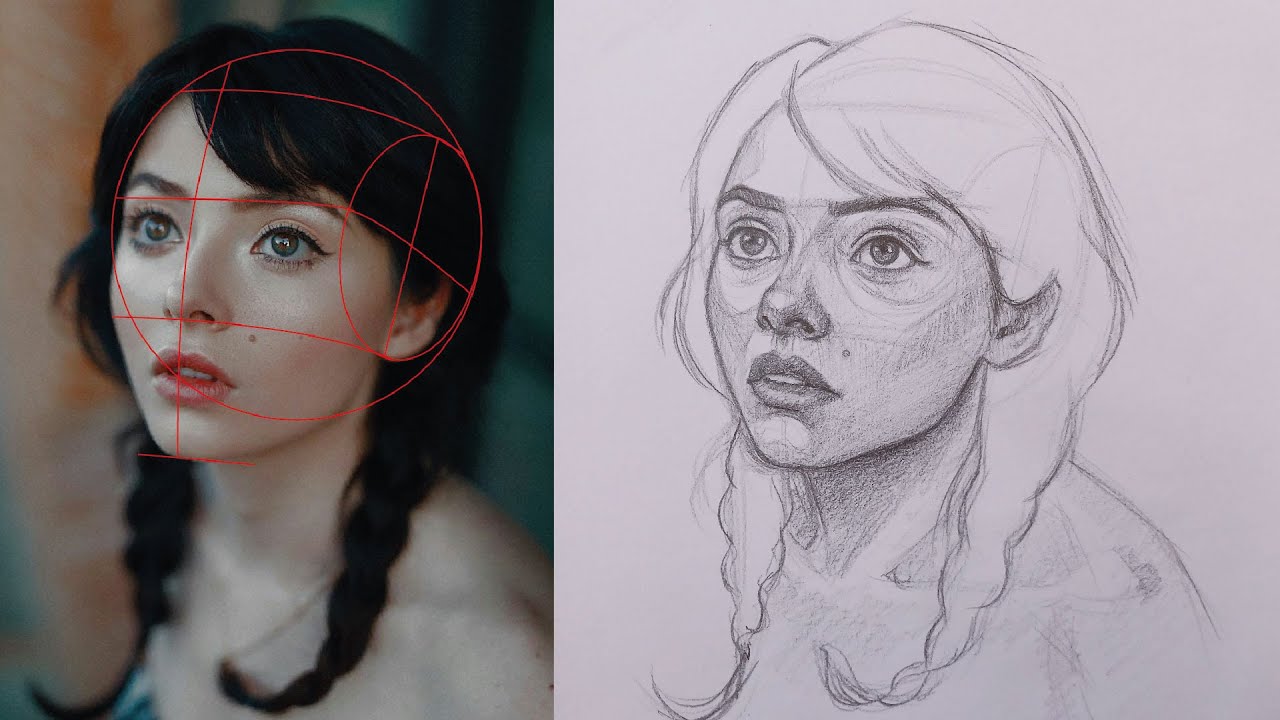Drawing a girl using the Loomis method. YouTube