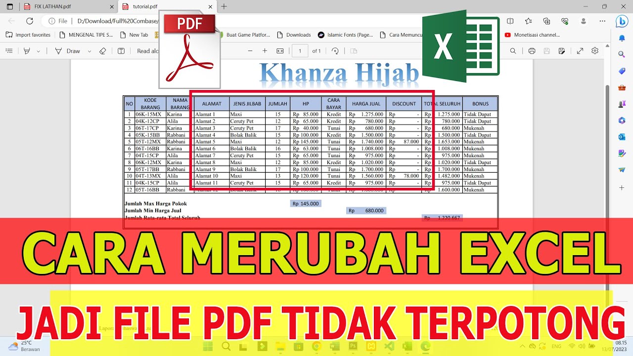 Cara Merubah Excel Menjadi File PDF Tanpa Terpotong YouTube Cara merubah excel menjadi file pdf tanpa terpotong youtube