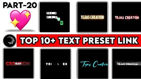 Top 10+🔥Alight Motion Text Animation Presets |AlightMotion Preset Download Free 10+ text presets|
