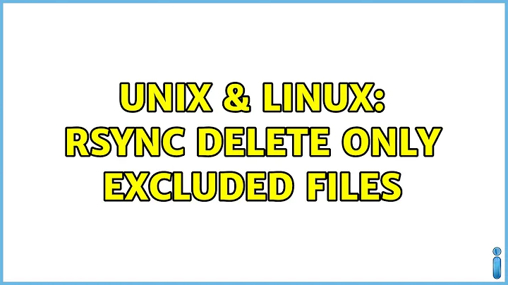 Unix & Linux: rsync delete only excluded files (2 Solutions!!)