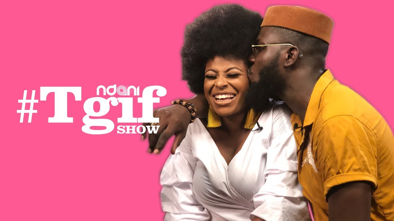 ⁣Ronke Raji and her beau, Arthur Adeola on the NdaniTGIFShow