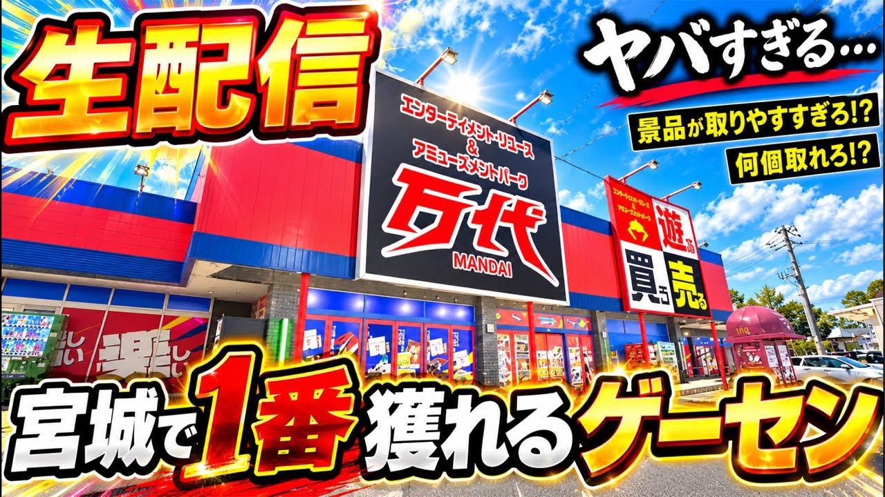 【クレーンゲーム】仙台のゲーセンがガチでヤバい！遊べるスーパー万代で景品獲得チャレンジ！