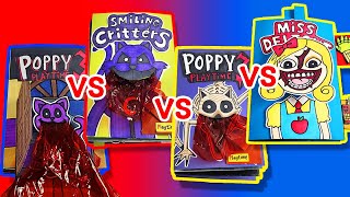 Poppy Playtime Глава 3 vs 3 vs 3 vs 3😈😺💀 Game Book Battle (игра ужасов, игра на бумаге, анимация)