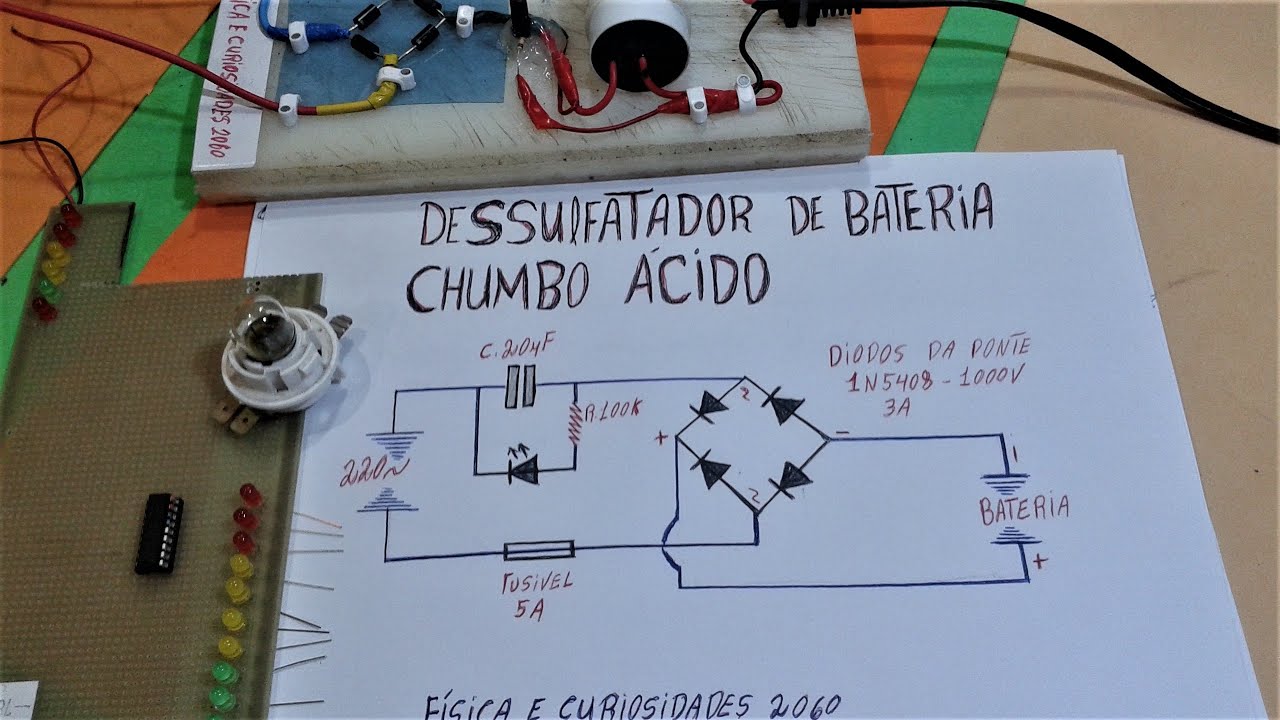 COMO FAZER?DESSULFATADOR, CARREGADOR DE BATERIA