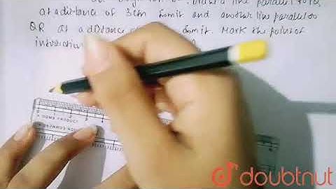 Construct an angle PQR=80^(@). Draw a line parallel to PQ at a distance of 3 cm from it and anot...