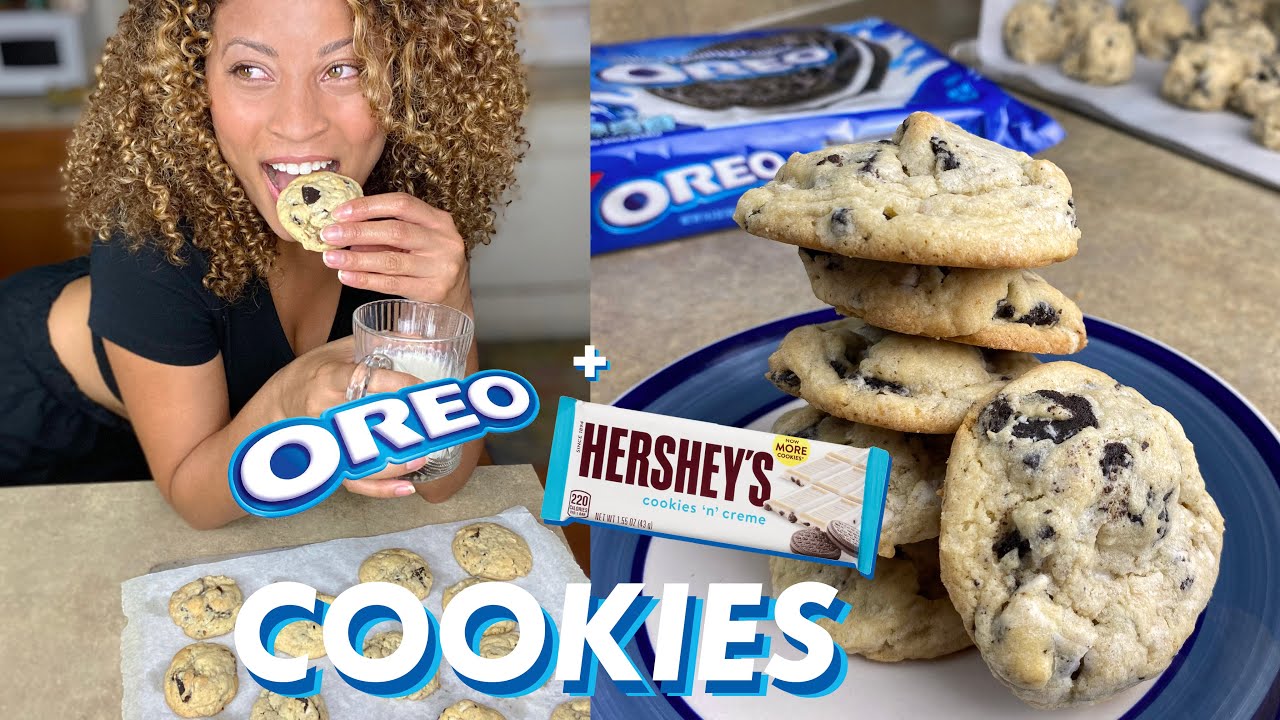 Homemade Cookies n Cream Cookies | Made with Oreos & Hershey's Chocolate Bars | Christmas Cookies