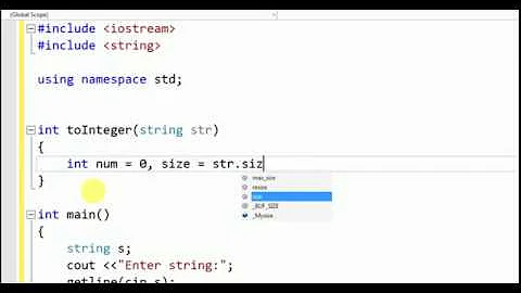 convert string into integer in C++ without using atoi