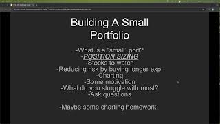 Member Lecture: Small Port Class w/Startedwith$1k  April 8, 2024