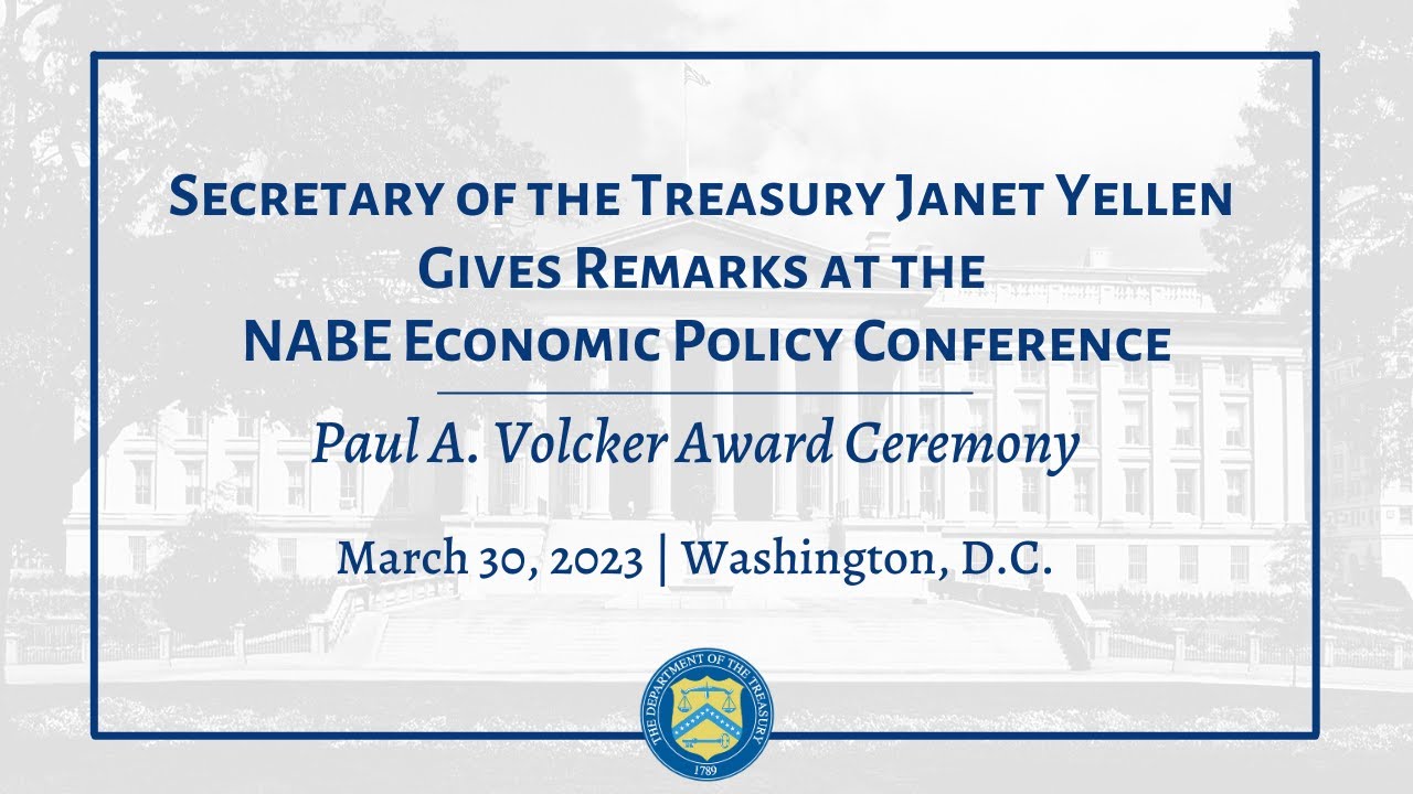 Secretary Yellen Speaks at NABE Economic Policy Conference's Paul