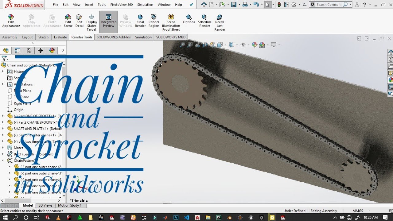 Chain and Sprocket using Solidworks YouTube