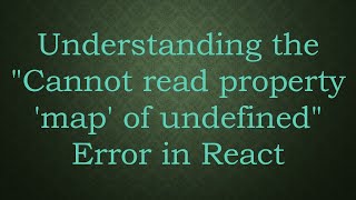 Understanding the "Cannot read property 'map' of undefined" Error in React Profile