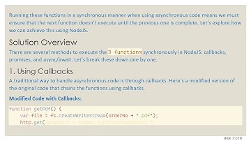 How to Run 3 Functions Synchronously in NodeJS