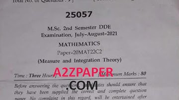 Mdu MSc Maths DDE 2nd Sem Measure & Integration Theory Question Paper 2021