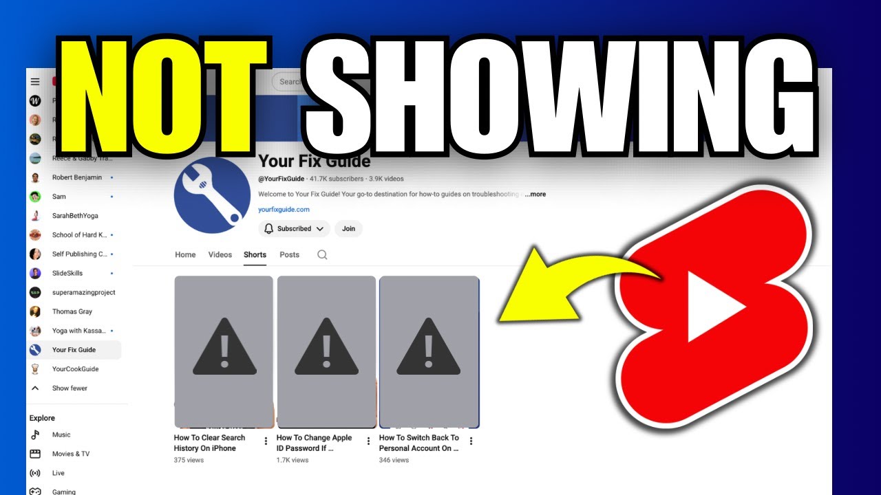 How To Fix YouTube Shorts Not Showing On Channel Homepage