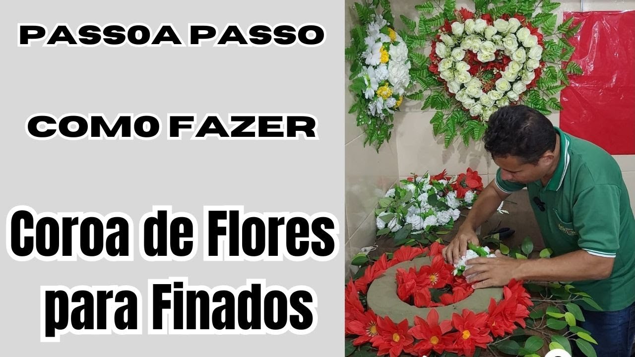Como fazer Coroa de flores - Coroa de flores para finados - grinalda para finados - Coroa de flores