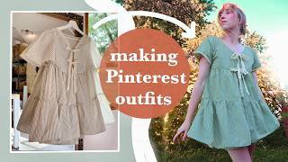 Making Pinterest Inspired Outfits ~the green edition~ | ep.2 | sewing vlog