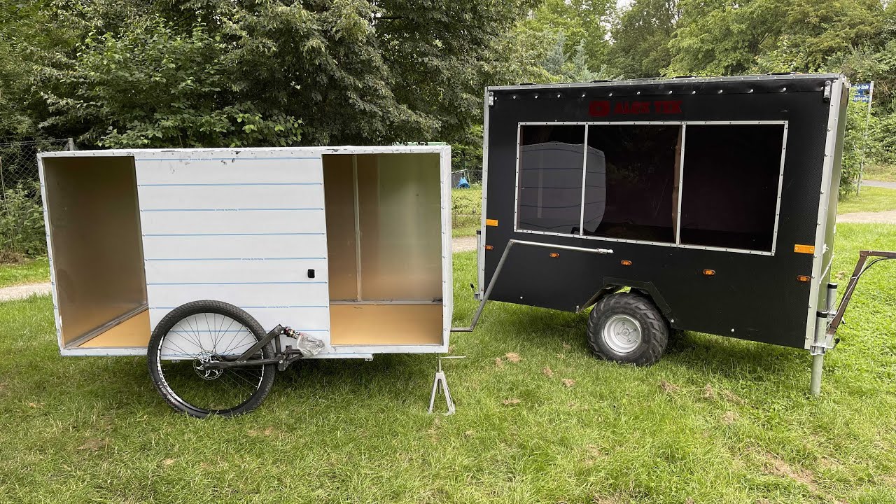 Fahrrad Wohnwagen Prometheus Teil 4 Aluminium Wände ankleben-vernieten und Testfahrt