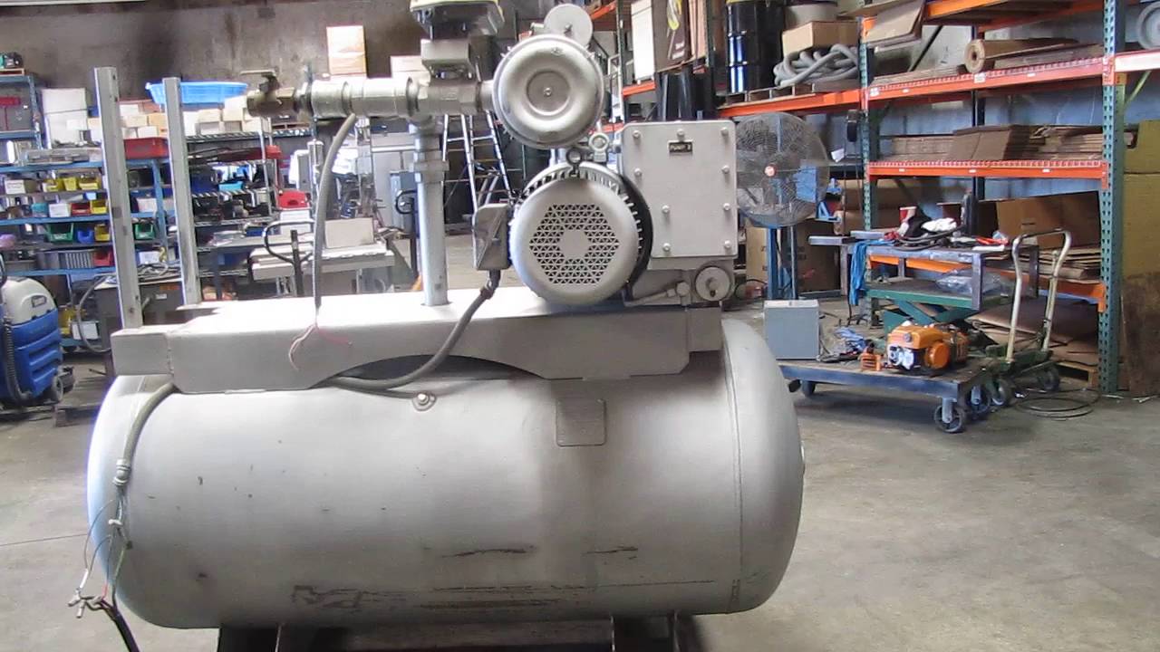 Busch Vacuum Pump 7.5HP 230/460V 3Phase 200 Gallon Tank RAO 165 YouTube