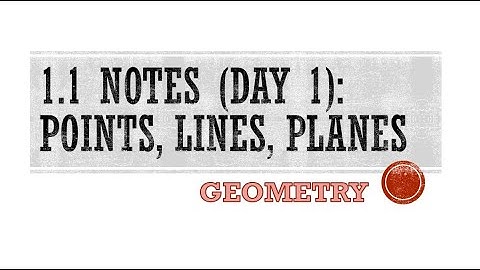 Geometry - 1.1 Notes Day 1: Points, Lines, and Planes