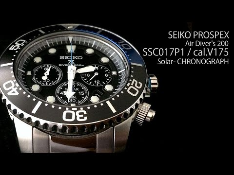 SEIKO PROSPEX SSC017P1 Air Diver's 200m V175-0AD0 Solar Chronograph