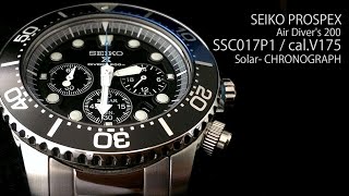 SEIKO PROSPEX SSC017P1 Air Diver's 200m V175-0AD0 Solar Chronograph -  YouTube