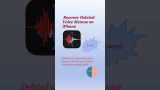 3 Ways to Get Deleted Voice Memos 🎙️ Back on iPhone! #datarecovery #voicememos