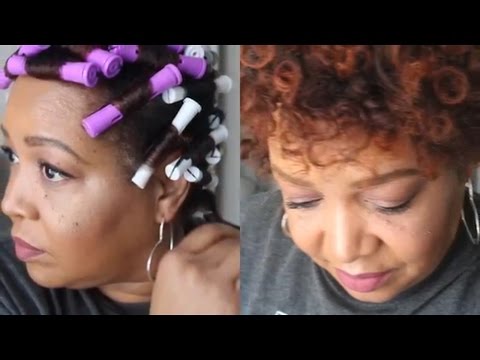 Tutourial | Heatless Perm Rod Roller Set On Short Fine Natural Hair! -  Youtube