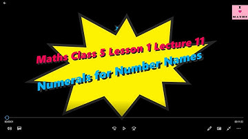 Maths Class 5 Lesson 1 Lecture 11 Numerals for Number Names Math Magic CBSE Monica Chadha