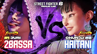 SF6 🔥 2BASSA (Ranked #1 Juri) vs HAITANI (Ranked #2 Chun-Li) 🔥 Street Fighter 6 High Level Gameplay