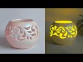 Table lamp making || Lighting lamp with corner Flower vase || Flower vase making