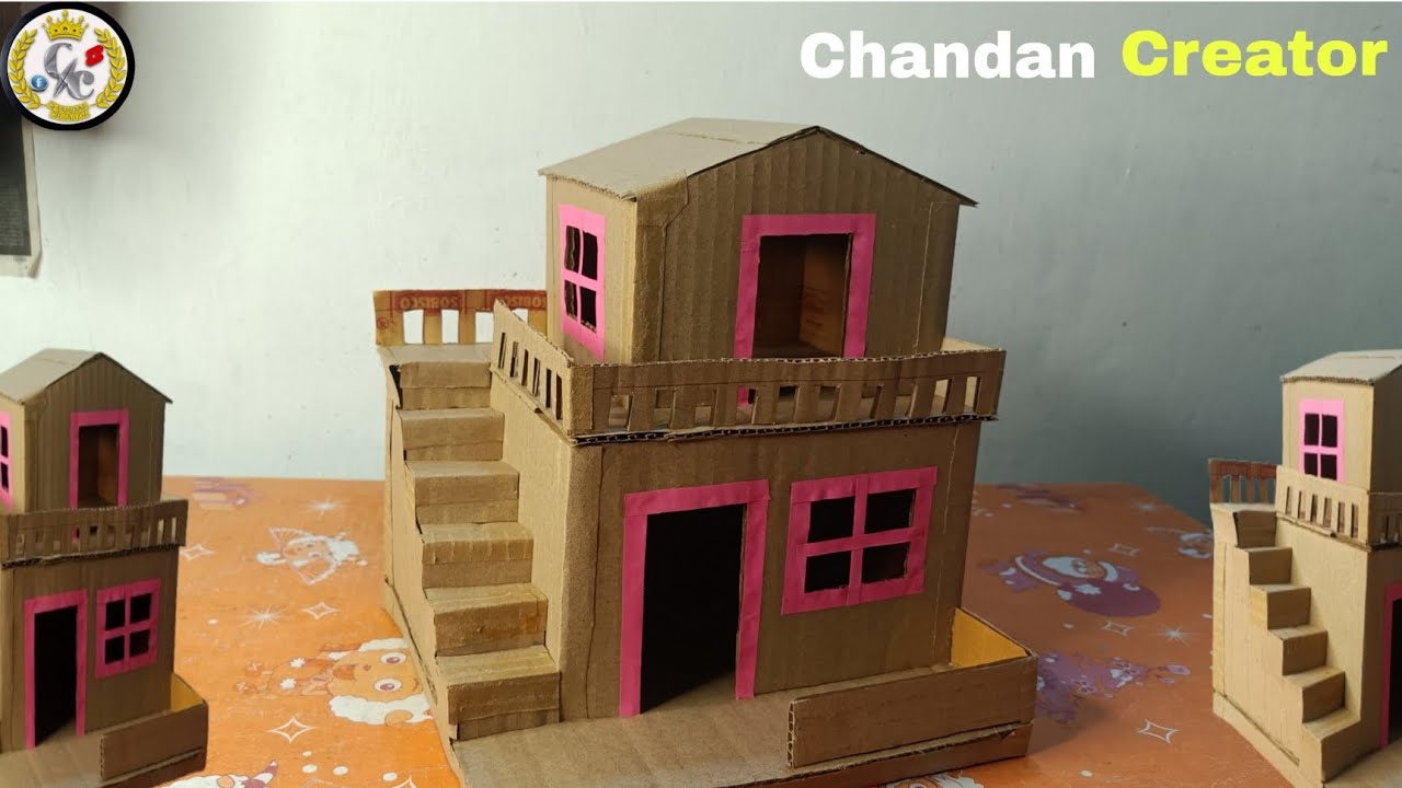 How To Make Cardboard House DIY Miniature Cardboard House | Making With Cardboard | Chandan Creator 