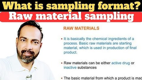 raw material sampling procedure | what is sampling format | Hindi