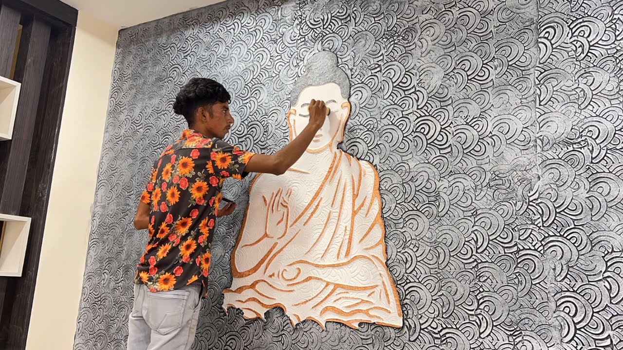 Try this wall painting putty texture design rope roller 