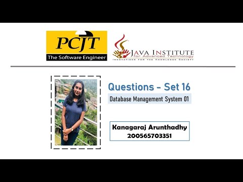 Question Set 16 | Database Management System | Java Institute | Kanagaraj Arunthadhy