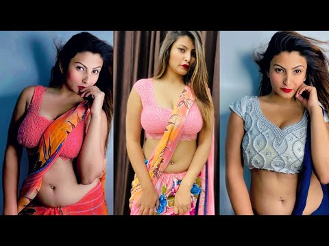 🥵🤤Smayra Saree Reels Video ||indian saree girl tiktok || Smayra  video