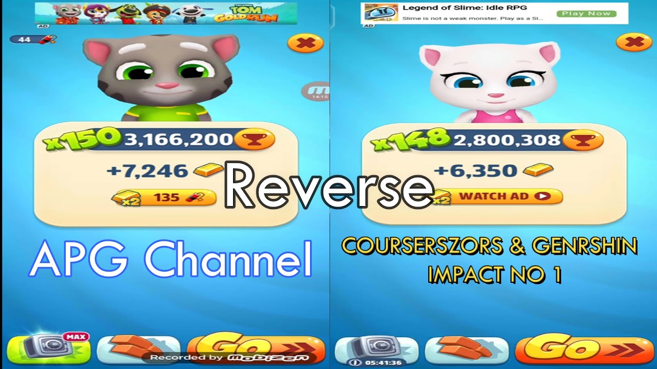 Talking Tom Gold Run APG vs COURSERSZORS EP.7 Reverse