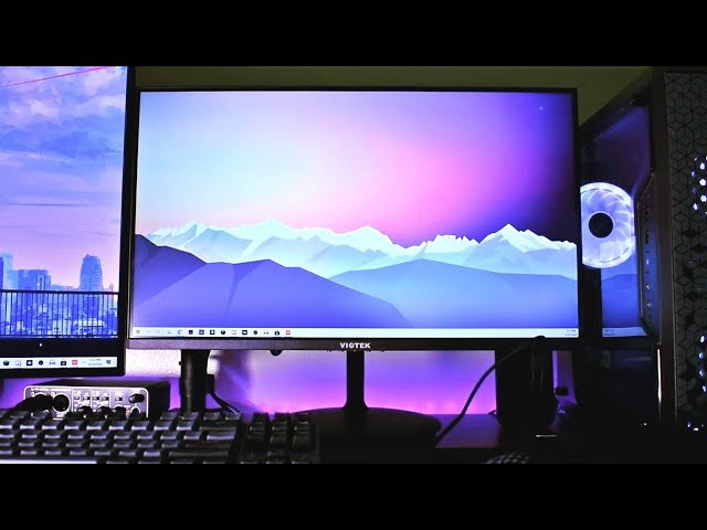 VIOTEK 24 Inch 2560 x 1440p 2K IPS Gaming Monitor 75Hz 5ms FreeSync &  G-sync Compatible NFI24DBA