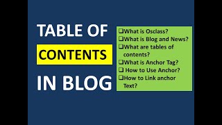 How to Show Table of Content in Blog Page Osclass | Display Highlights in Blog Page
