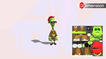 Unity Game asset: Cartoon Nerd/Zombie [Mecanim ready]