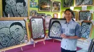 MOZZLE Craft Mahar Pernikahan Unik Murah Lukisan Koin Mozaik Wajah dan Coin Siluet